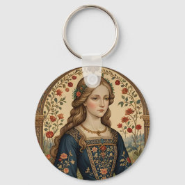 Motiv: Dame im Mittelaltergarten der Renaissance Schlüsselanhänger
