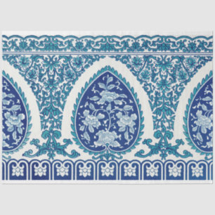 Motiv im marokkanischen Blau-Weiß Seidenpapier