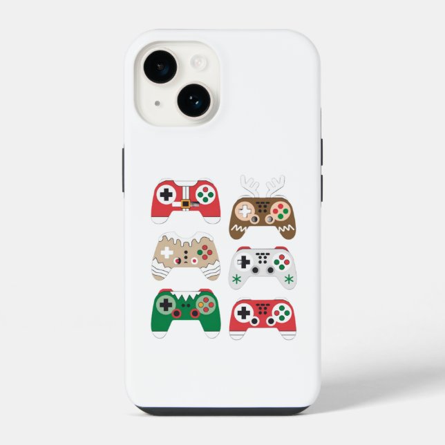Motiv: Manettes de Games im Weihnachtsstil iPhone 14 Hülle (Rückseite)