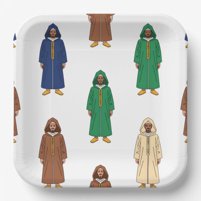 Motiv: Marocain Djellaba Pappteller (Vorderseite)