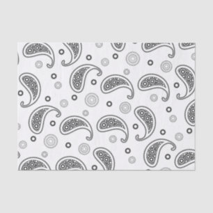Motiv: Paisley Schwarz-Weiß Seidenpapier