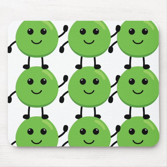Motiv-Teppiche mit lächelnden Erbsen - Dekoration Mousepad (Vorne)