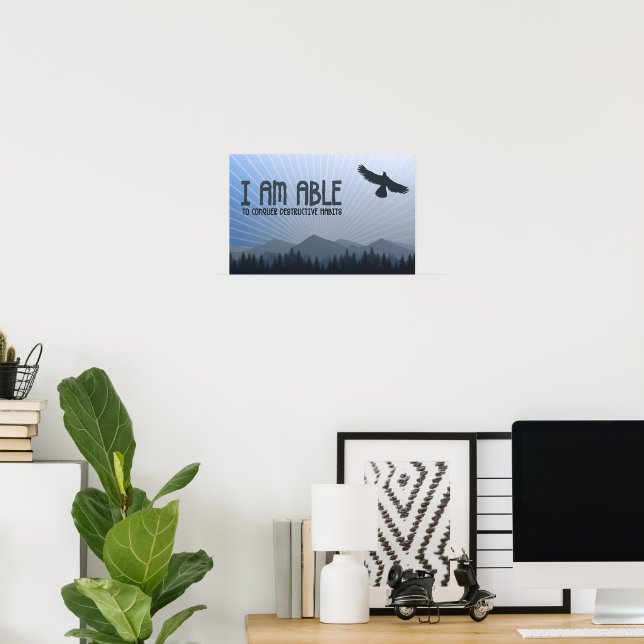 Motivation Affirmation: "Ich bin in der Lage" zu e Poster (Heimbüro)