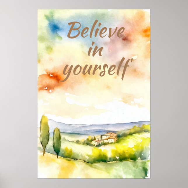 Motivation aquarelle Mur Art Paysage Poster (Devant)