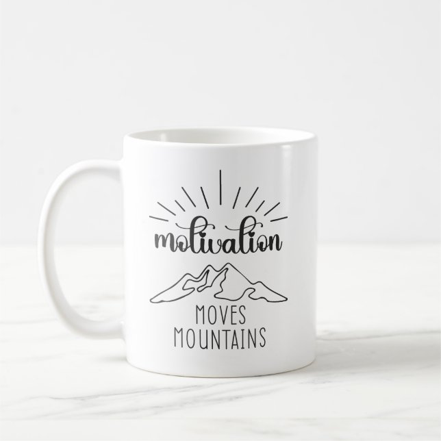 Motivation bewegt Berge, Hustle Erfolg Gym Kaffeetasse (Links)
