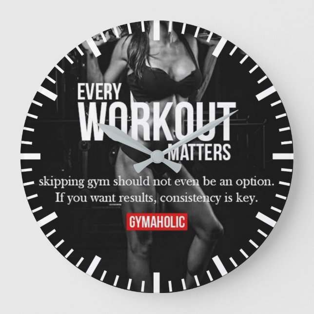 Motivation der Frau - Jede Art von Training ist wi Große Wanduhr (Vorderseite)