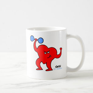 Motivation der physischen Fitness Herzpumpen Eisen Kaffeetasse