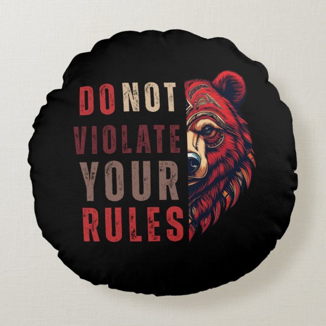 Motivation | Devisenorientierung | Bär Rundes Kissen (Vorderseite)