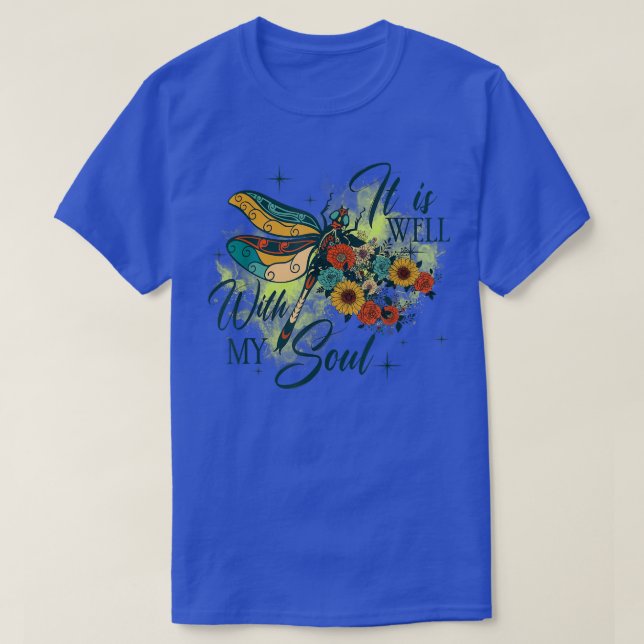 Motivation Faith Peace Religious It is Well with M T-Shirt (Design vorne)
