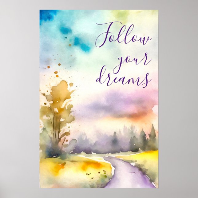 Motivation für Wasserfarben Poster Wand an Wand Ku (Vorne)