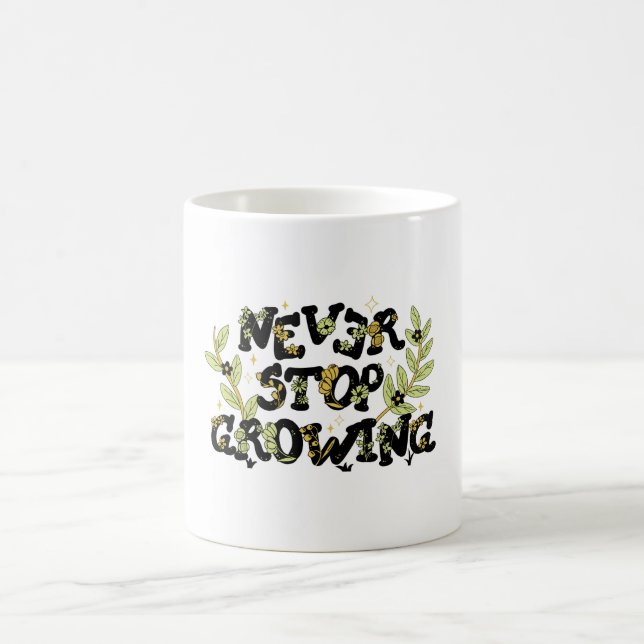 Motivation hört nie auf zu wachsen kaffeetasse (Mittel)