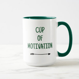 Motivation in einem Cup mit Arrow Coffee Tasse