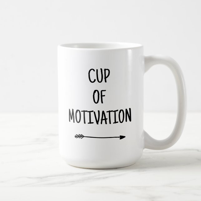 Motivation in einem Cup mit Arrow Coffee Tasse (Rechts)