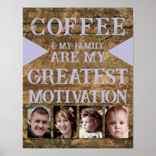 Motivation Kaffeegenfamilie 4 Foto braun lila Poster