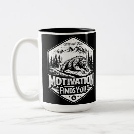 Motivation kommt Ihnen nach Zweifarbige Tasse