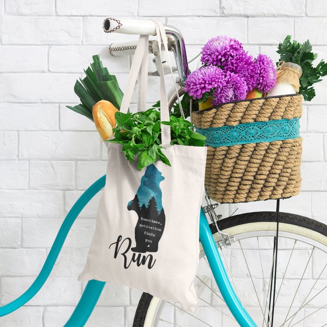 Motivation laufen Findest Sie Funny Bear Graphic Tragetasche (Von Creator hochgeladen)