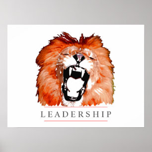 Motivation Leadership Lion Pop Art Poster Imprimer