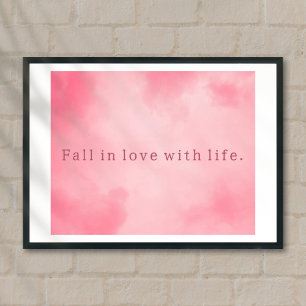 Motivation Leben Zitat rosa Himmel einfaches Poste Poster