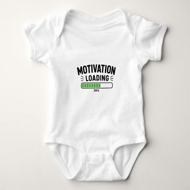 Motivation Loading Lustiger Prokrastinations-Humor Baby Strampler (Vorderseite)