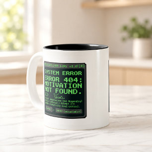 Motivation Non Trouvée Mug Ordinateur Rétro
