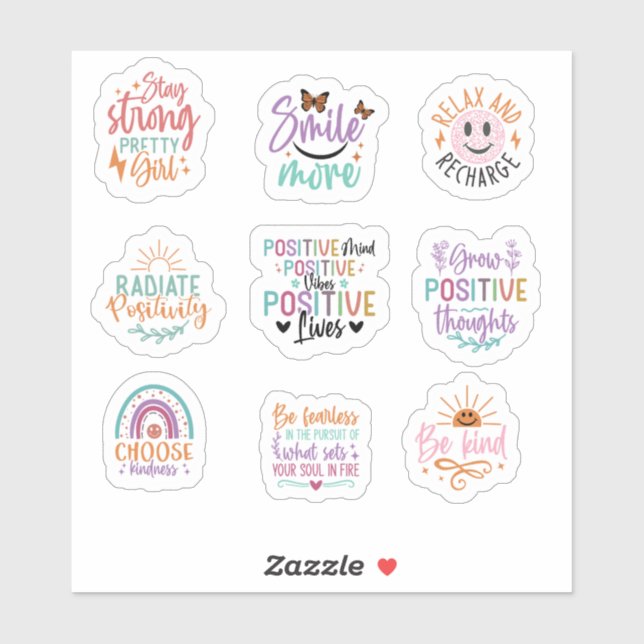 Motivation positive Autocollant de vinyle personna (Feuille)
