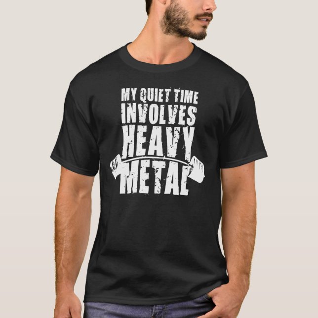 Motivation "Power heben" - Schwermetall T-Shirt (Vorderseite)
