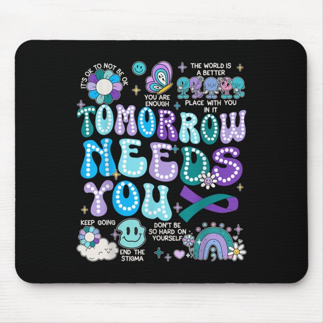 Motivation Ribbon Suicide Prevention Awarenes Wome Mousepad (Vorne)