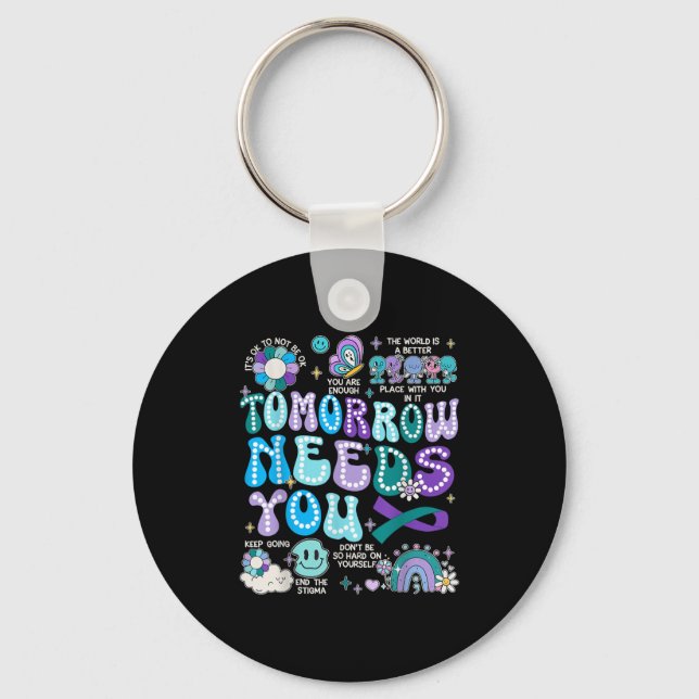 Motivation Ribbon Suicide Prevention Awarenes Wome Schlüsselanhänger (Vorderseite)