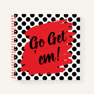 Motivation Rote Daub und schwarze Punkte Moderne Notizbuch