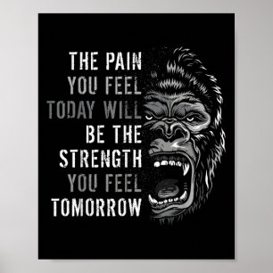 Motivation Workout und Gym Quotes Gorilla Mindset Poster