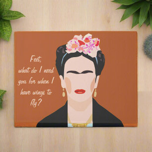 Motivation Zitat Frida Kahlo Illustration Willkomm Fußmatte