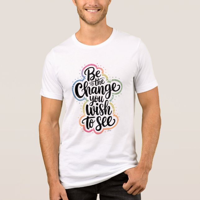 Motivational "Be the Change" T-Shirt Tri-Blend Shirt (Vorderseite)