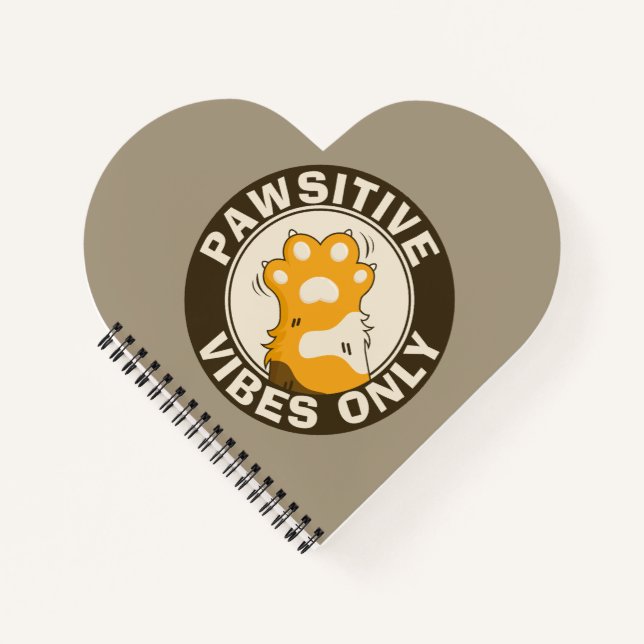 Motivational Cat Pawsitive vibes only School Notizbuch (Vorderseite)