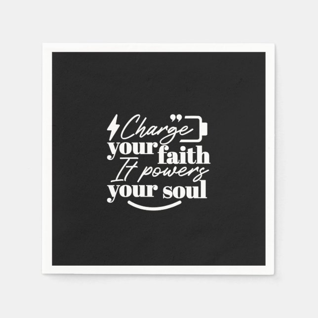 Motivational Christian Quote – Charge Your Faith Serviette (Vorderseite)