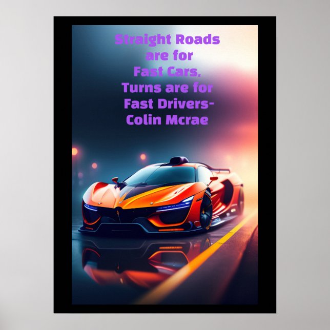 Motivational Colin Mcrae Roads Poster (Devant)