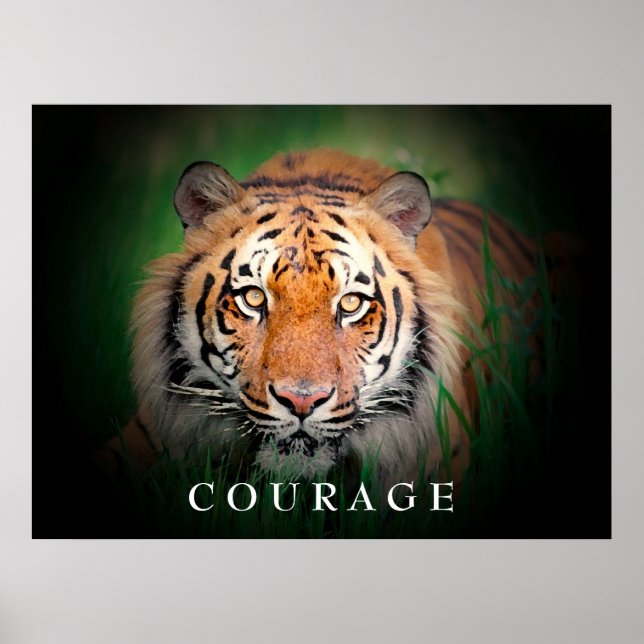 Motivational Courage Tiger Poster (Vorne)
