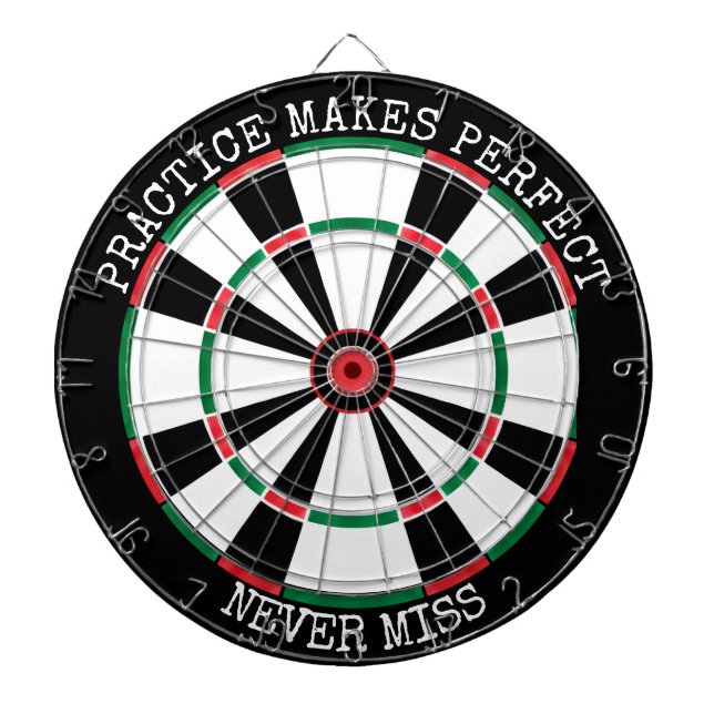 Motivational Dartboard Wall Art Practice Quote Dartscheibe (vorne)