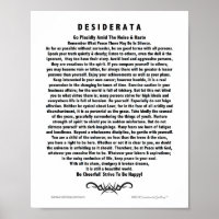 Motivational Desiderata Poem by Max Ehrmann