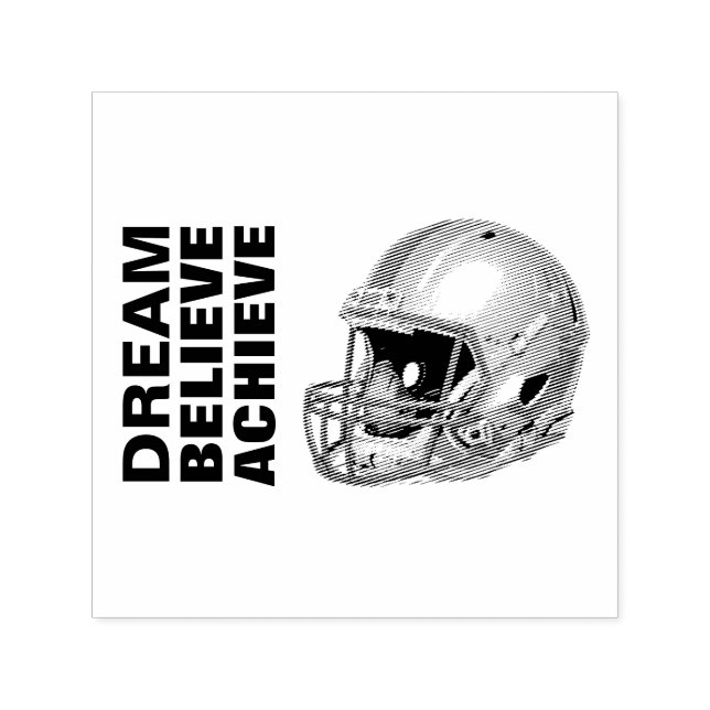 Motivational Dream Believe Achieve Football Permastempel (Design)