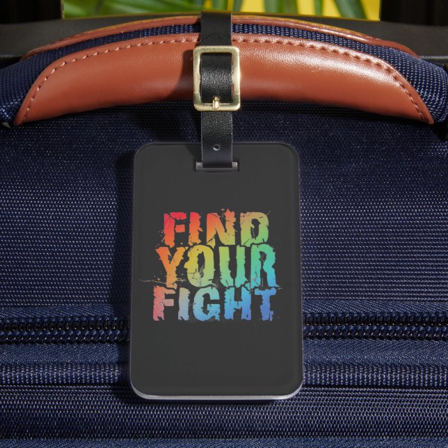 Motivational Find Your Fight Quote Art Gepäckanhänger (Vorderseite Insitu 2)