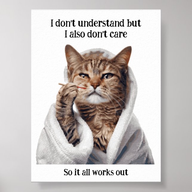 Motivational Funy Inspirational Cat Poster (Devant)