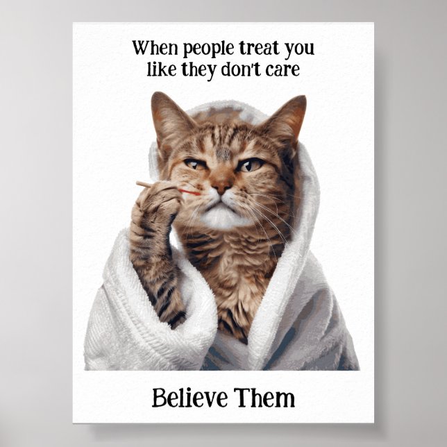 Motivational Funy Inspirational Cat Poster (Devant)