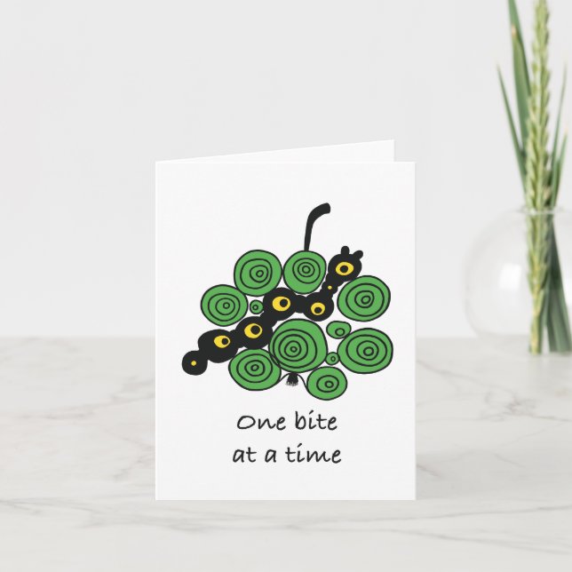 Motivational Greeting Card "One bite at a time" Karte (Vorderseite)