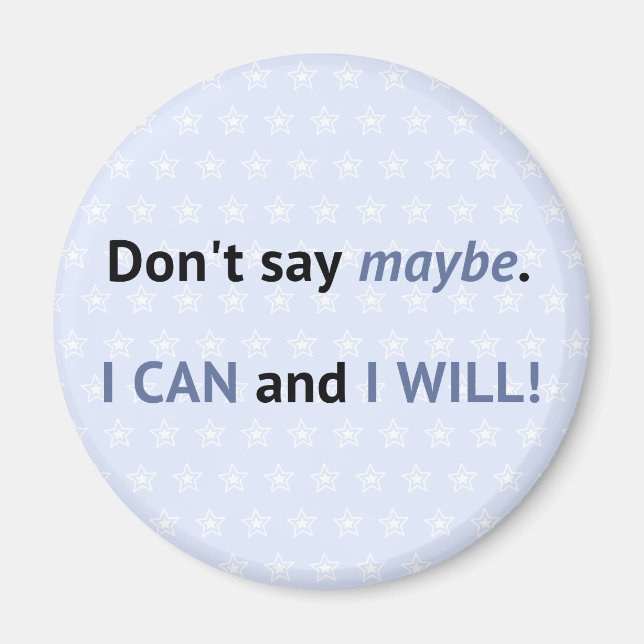 Motivational I can blue with stars Magnet (Vorne)