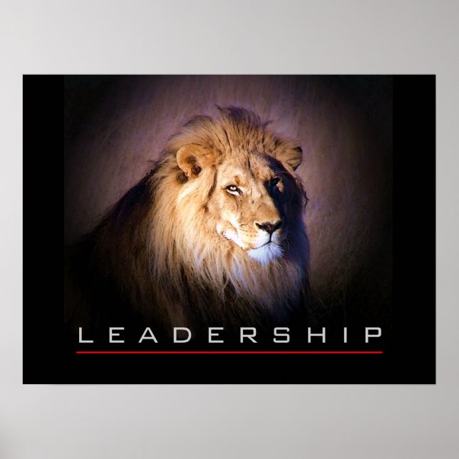 Motivational Leadership Courage Lion Poster Imprim (Devant)