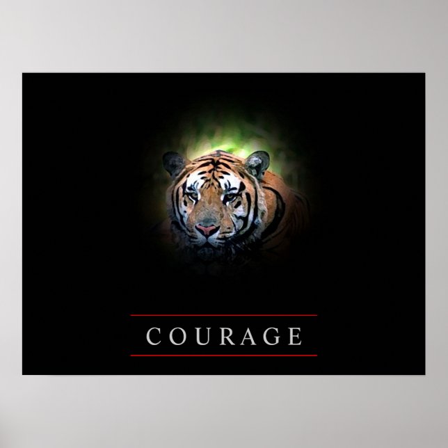 Motivational Leadership Courage Tiger Poster Impri (Devant)
