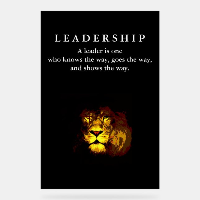 Motivational Leadership Lion Acrylschild (Vorderseite)