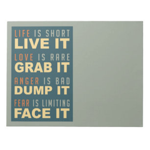 Motivational Life Advice notepad Notizblock