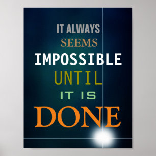 Motivational Possibilité Citation Bleu Poster Impr