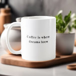 Motivational Quote Coffee Dreams Brew Kaffeetasse<br><div class="desc">Sip your morning coffee or evening tea in the warm embrace of your dearest memories with our photo mug. This extraordinary mug isn't just a vessel for your favorite beverages; it's a journey through your family's history, beautifully captured in 11 square photos and one special square reserved for your family...</div>